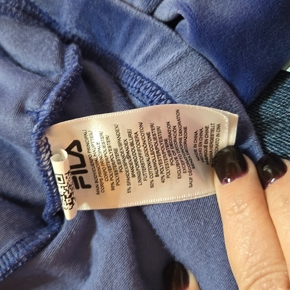 FILA Blue Velour Hoodie, EUC 2X - Picture 5 of 5